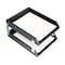 Dacasso Classic Black Leather Double Letter Trays with Silver Posts AG-1022 - alternate 3